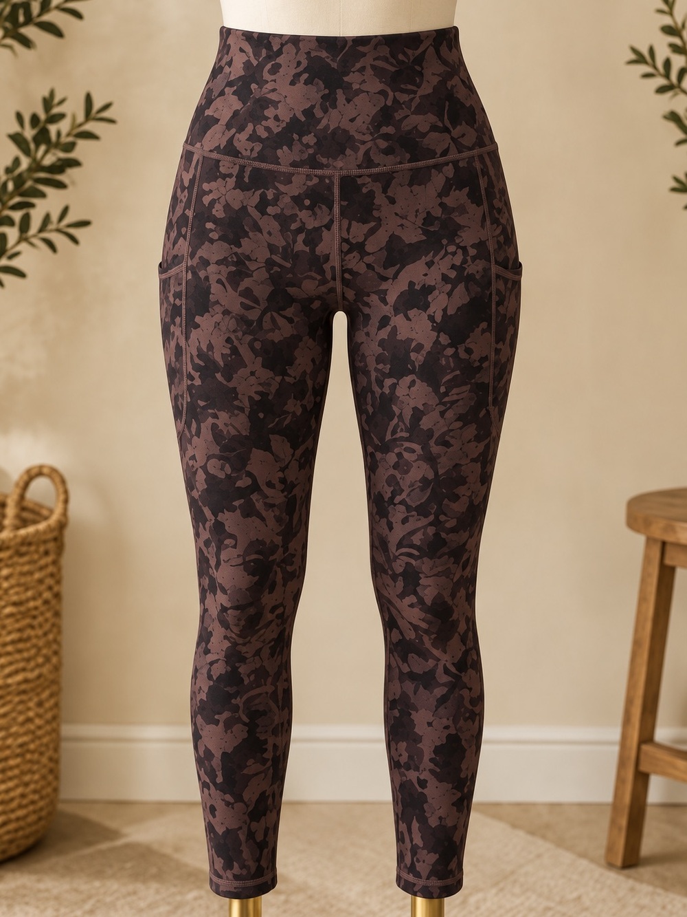 Lululemon Mini Dusk Floral Leggings 25” Size 4 Side Pockets